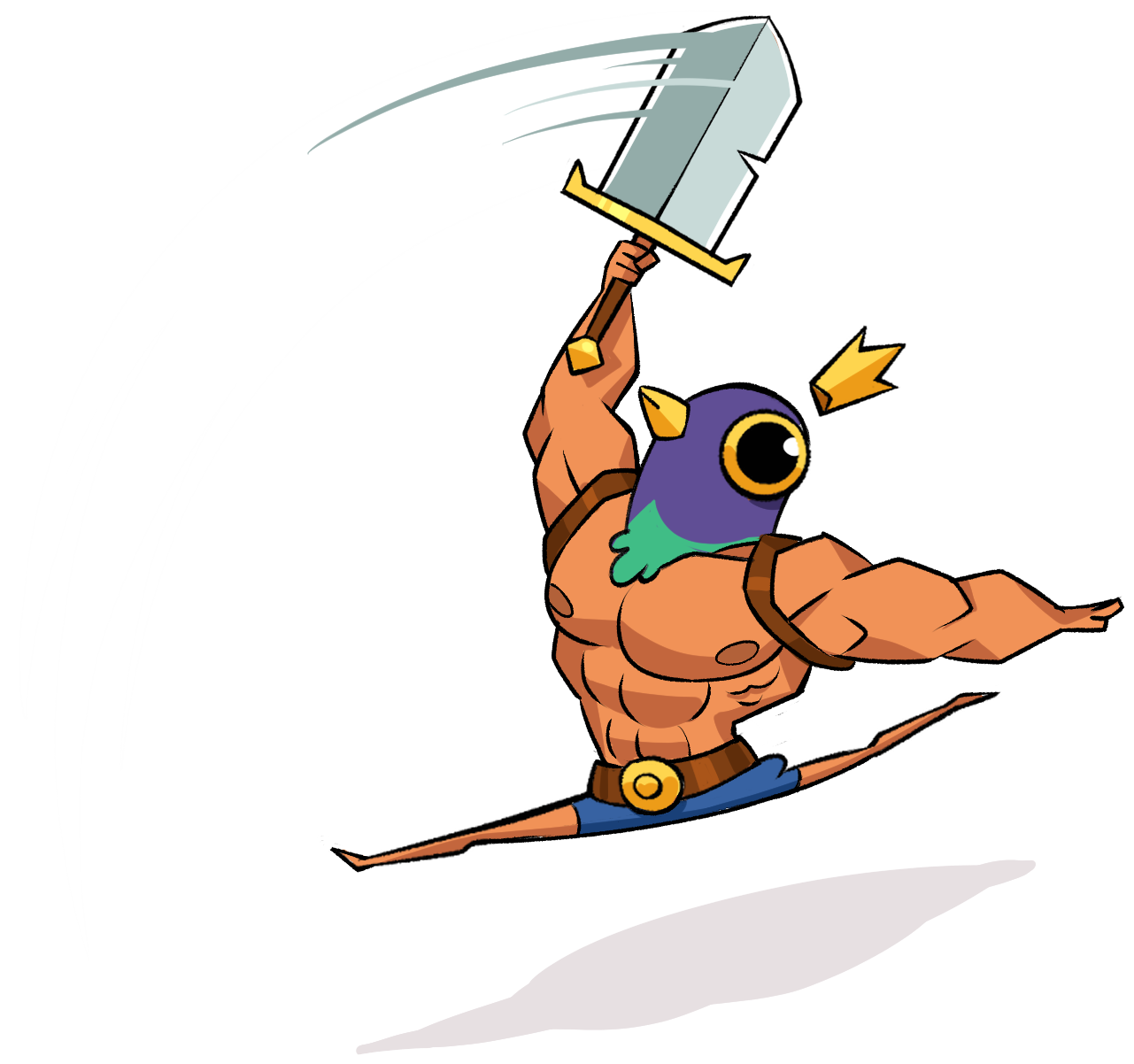 Dance Knight mid-leap, sword raised high